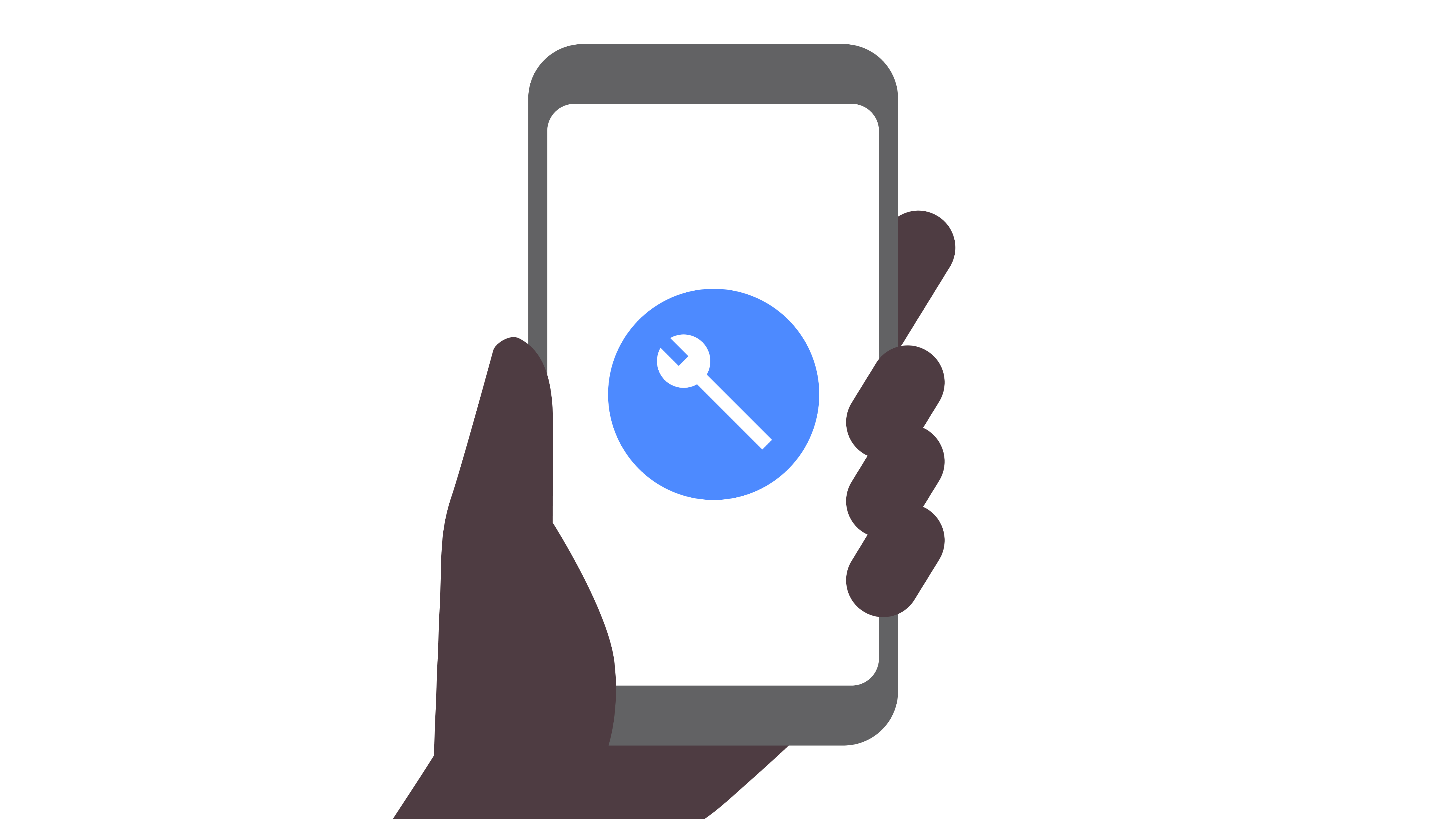 設定表示のスマートフォンを持っている人