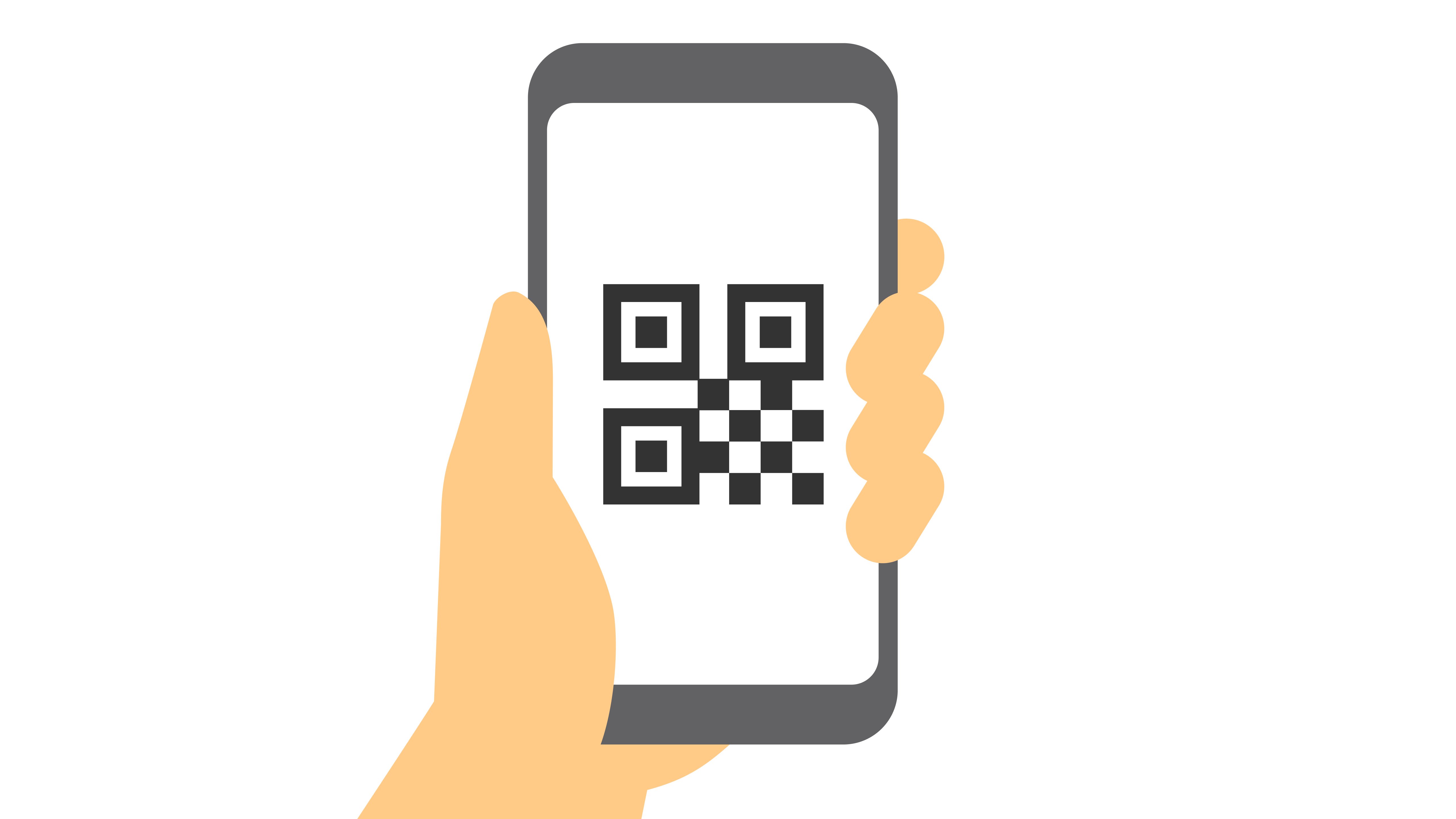 2次元コード表示のスマートフォンを持っている人